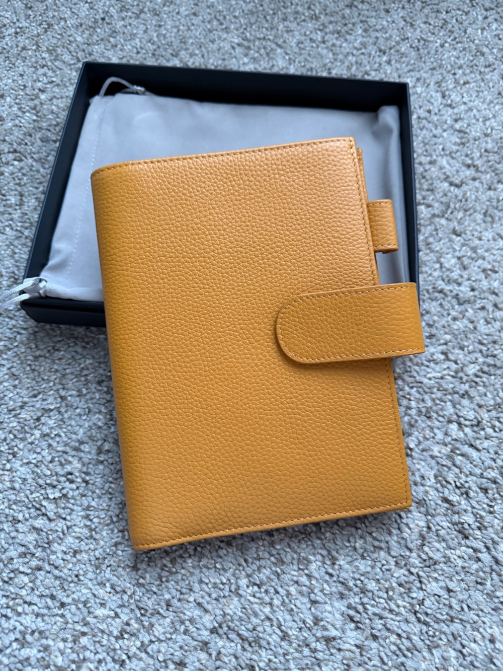 Moterm b6 mustard yellow pebbles leather planner cover